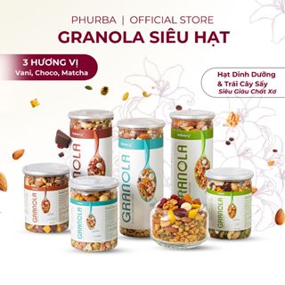 Granola Siêu Hạt 3 Vị Truyền Thống, Choco, Matcha Hebekery By Phurba - Ngũ Cốc Ăn Vặt Healthy Dinh Dưỡng Khoẻ Đẹp