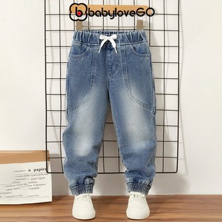  Quần jeans bò cho bé BabyloveGO quần dài bé trai dáng jogger chun gấu phong cách Hàn quốc QJ02 