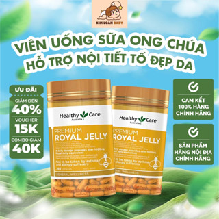 Viên uống sữa ong chúa Healthy Care Royal Jelly 1000mg Úc giúp mờ nám, tàn nhàng, hỗ trợ nội tiết tố nữ 365 viên
