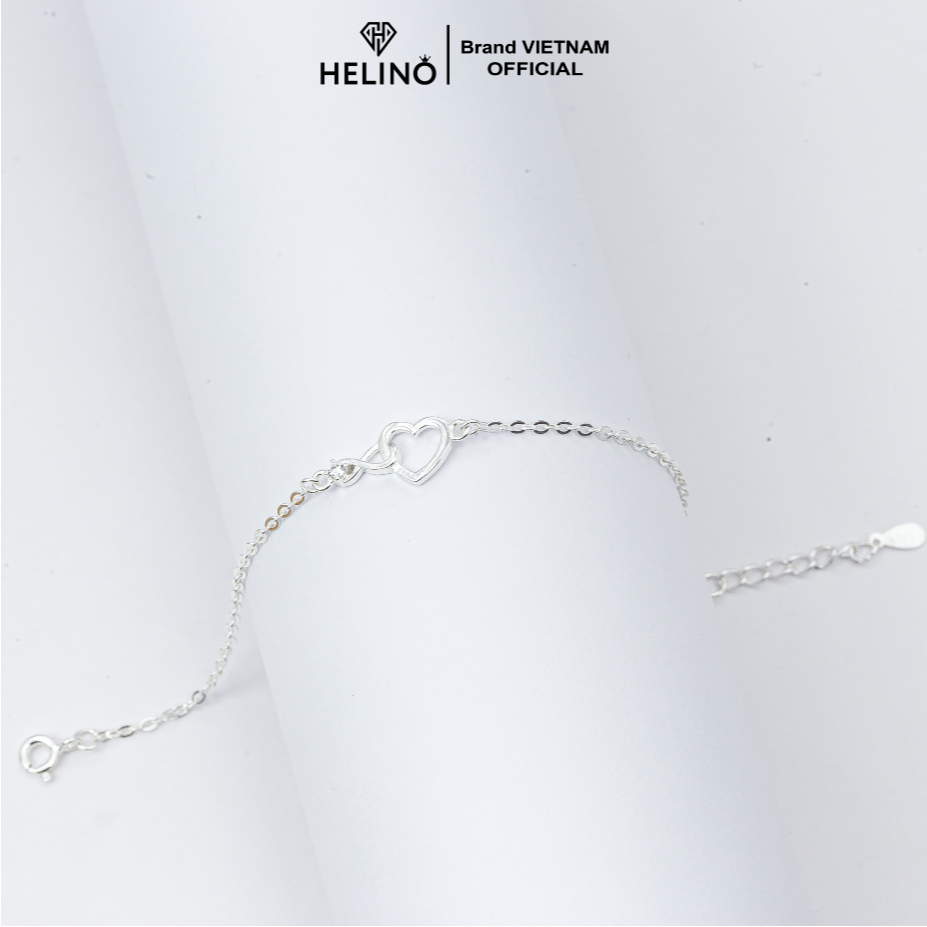 Lắc tay bạc nữ HELINO hình vô cực lồng trái tim V14