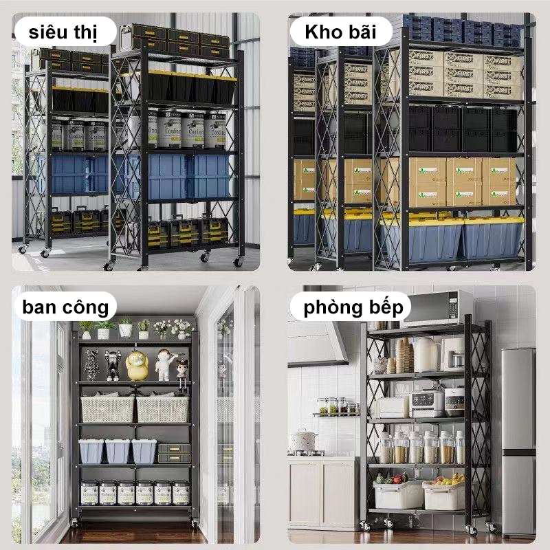 STA Kệ Để Đồ Gấp Gọn Đa Năng 3/4/5 Tầng - Giá Để Đồ Nhà Bếp, Nhà Tắm Xếp Gọn Có Bánh Xe 🔥Hàng sẵn số lượng lớn🔥 | BigBuy360 - bigbuy360.vn