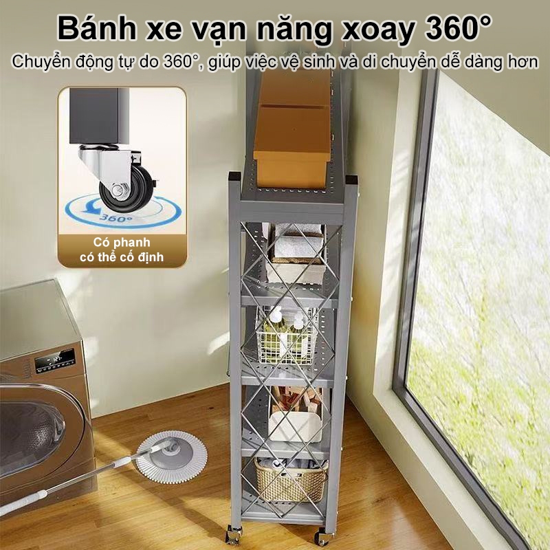 STA Kệ Để Đồ Gấp Gọn Đa Năng 3/4/5 Tầng - Giá Để Đồ Nhà Bếp, Nhà Tắm Xếp Gọn Có Bánh Xe 🔥Hàng sẵn số lượng lớn🔥 | BigBuy360 - bigbuy360.vn