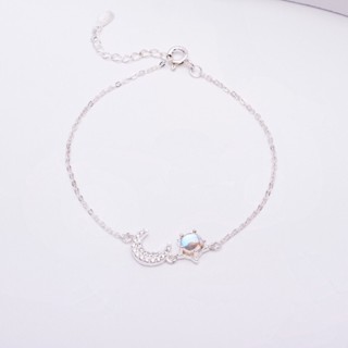  Lắc tay bạc nữ HELINO mặt trăng đính đá Moonstone lấp lánh V27 