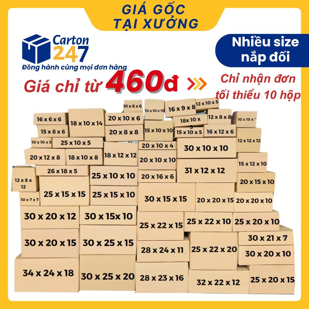 [COMBO 10] Hộp carton đóng gói hàng FULL SIZE, hộp giấy carton đóng gói hàng giá rẻ - Carton 247