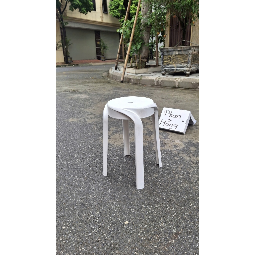 Ghế tròn nhựa PVC sang trọng, kiểu dáng tối giản, ghế decor phòng khách, quán cafe, ban công