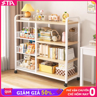  STA Kệ lò vi sóng 4 tầng MDF Kệ để đồ nhà bếp Mang theo nhiều giỏ Kệ bếp Để lưu trữ rau và trái cây 70 80 90cm 