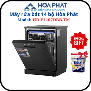 Máy Rửa Bát 14 bộ Hòa Phát HD F1407DBB.TM - Tặng kèm viên rửa bát - Hàng chính hãng