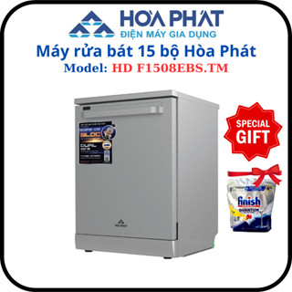 Máy Rửa Bát 15 Bộ Hòa Phát HD F1508EBS.TM - Tự động mở cửa - Tặng kèm viên rửa bát - Hàng chính hãng