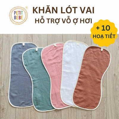 Khăn lót vai vỗ ợ hơi cho bé Petit Bebe muslin 6 lớp mềm mại thấm hút tốt an toàn cho da bé sơ sinh