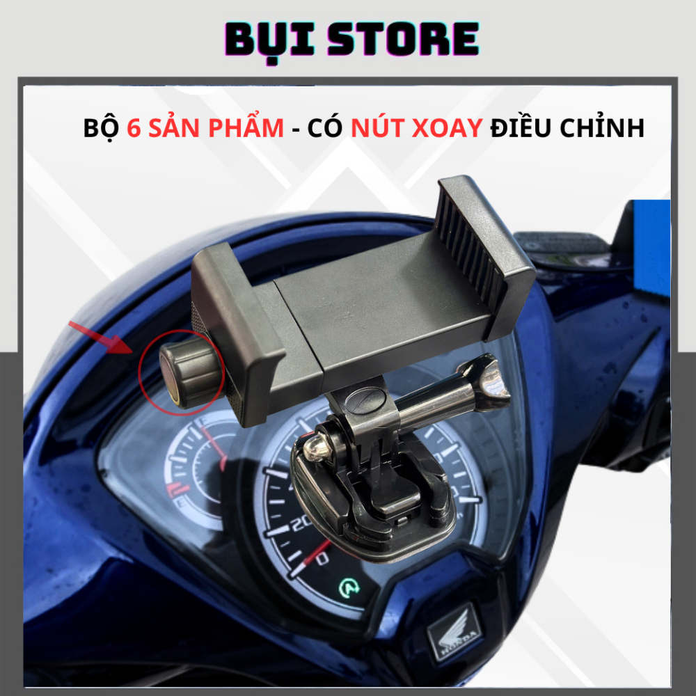 Giá đỡ điện thoại xe máy, kẹp điện thoại xe máy nhỏ gọn tiện lợi có nút xoay điều chỉnh dành cho biker,băng dính đa năng