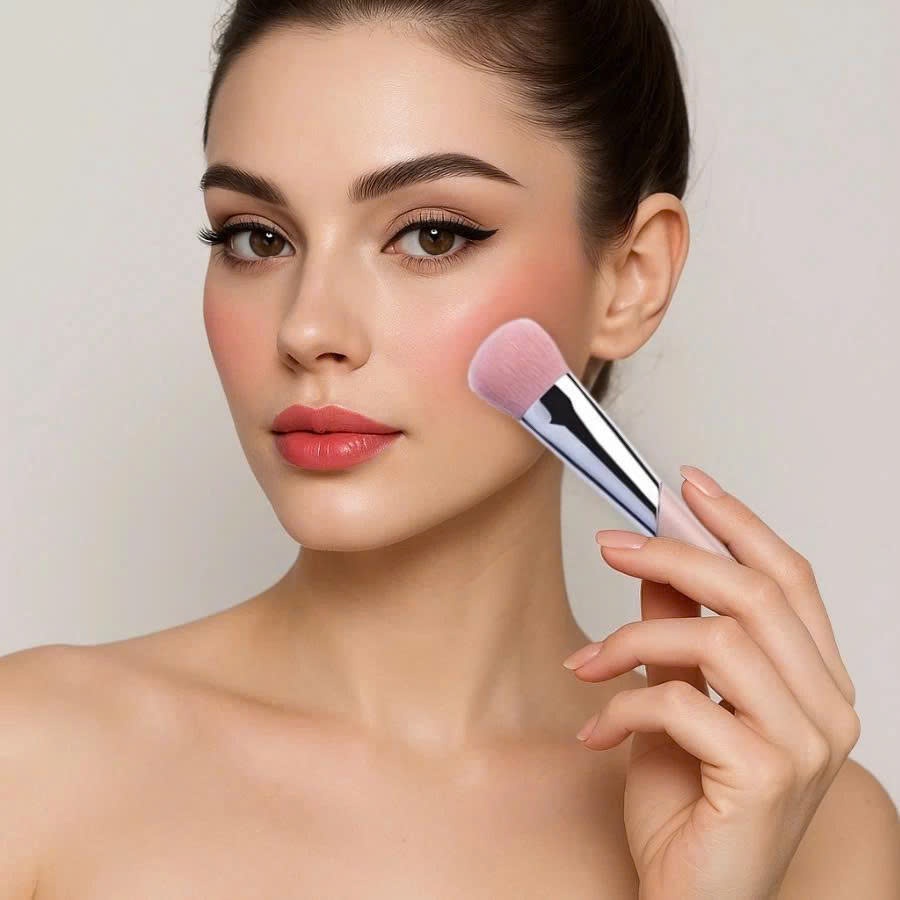 Cọ đánh nền và đánh má hồng lông mềm thiết kế cán cọ dài và hình dáng form cọ vát COLOURPOP Foundation brush C47