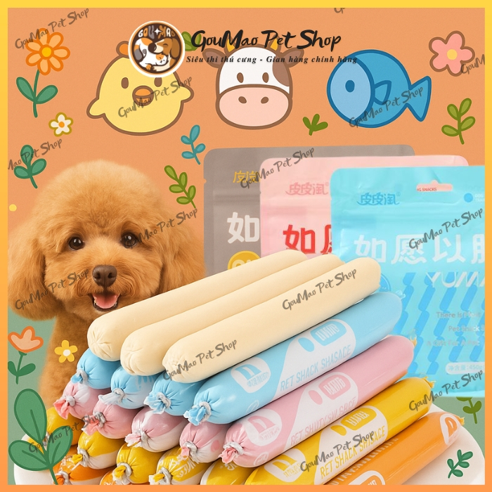 ( Bán Lẻ ) Xúc Xích cho chó mèo -Thức ăn chó mèo - bioline GM05