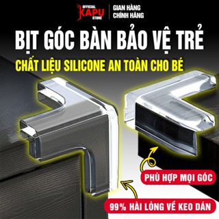 Miếng bịt góc bàn bám dính tốt trong suốt bằng Silicon chất liệu an toàn tránh va đập cho bé