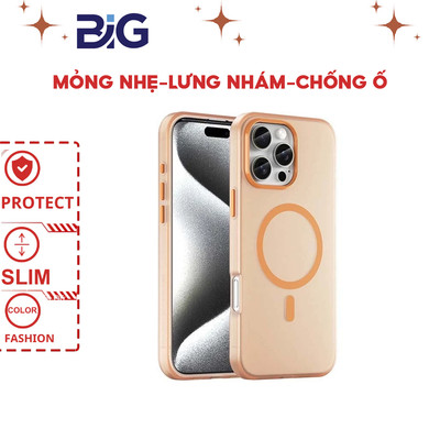 Ốp BIG Lưng Nhám Chống Bán Vân Tay Không Ố Vàng Dùng Cho Các Dòng Máy IP 12 13 14 15 16PROMAX