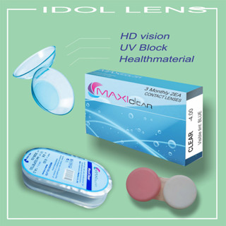 [Tặng Khay] Lens Cận Trong Suốt /Kính Áp Tròng 3 Tháng MAXICLEAR Hàn Quốc -0.50 tới -10.00 độ cận