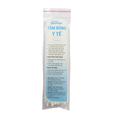 [QUÀ TẶNG KHÔNG BÁN] Tăm bông y tế Bye Bye Blemish dùng để chấm mụn rửa vết thương (20 que/gói)