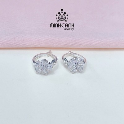 Bông Tai Bạc Trẻ Em Bấm Hoa - Minh Canh Jewelry