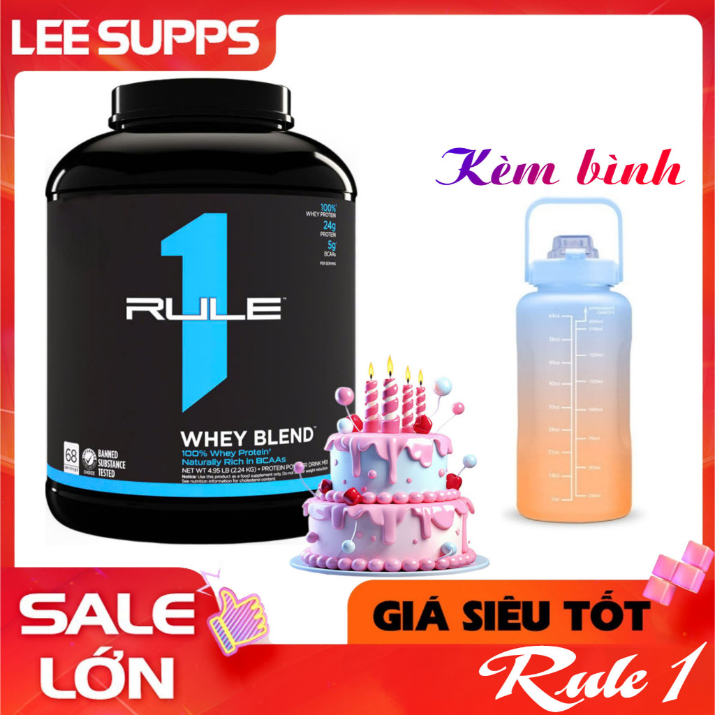 Rule 1 Whey Blend 5Lbs BIRTHDAY CAKE – Whey Tập Luyện Cường Độ Cao, Phục Hồi Cơ Nhanh Chóng