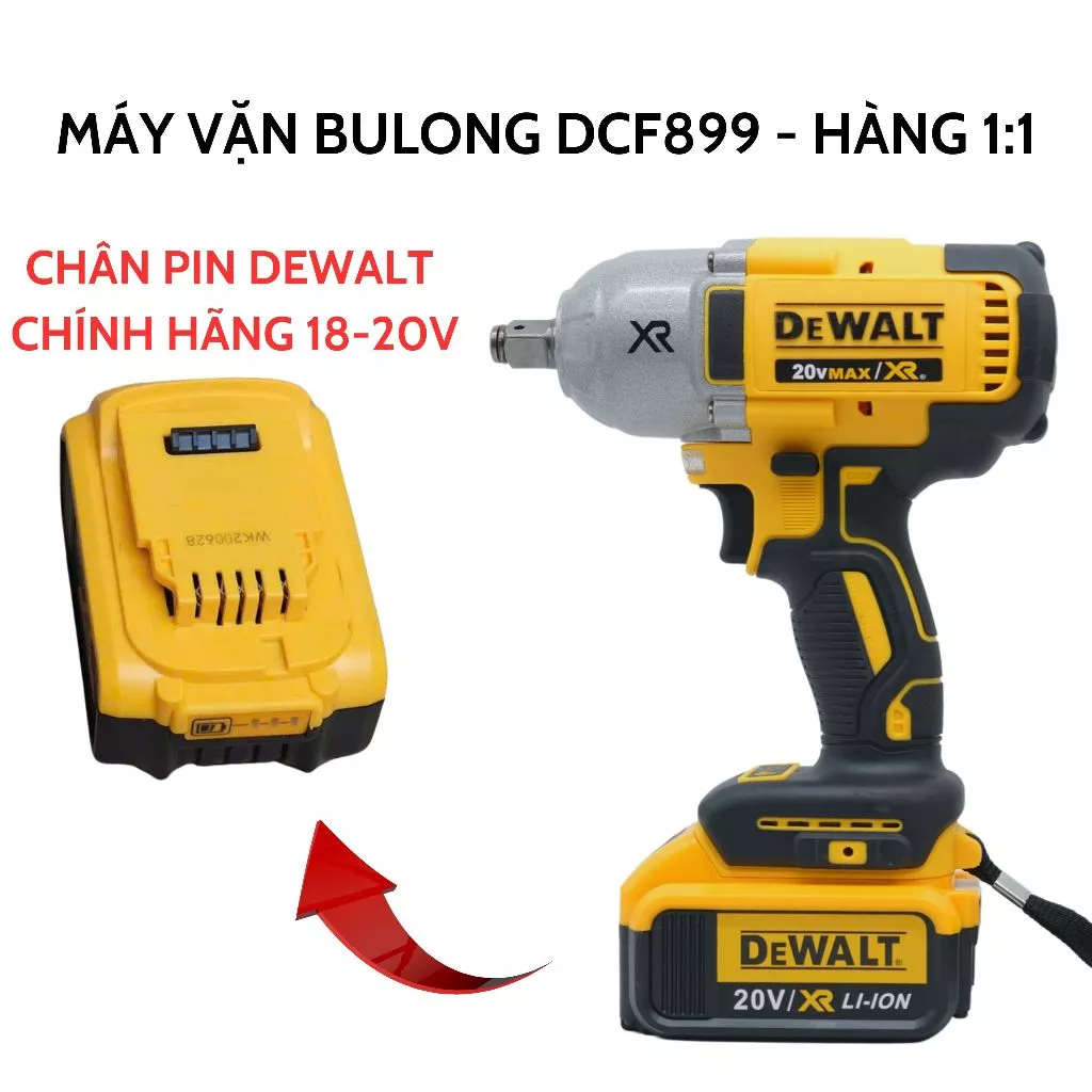 Máy siết bulong Dewalt DCF899 lực siết lớn 880Nm - sử dụng pin dewalt chính hãng 18-20V