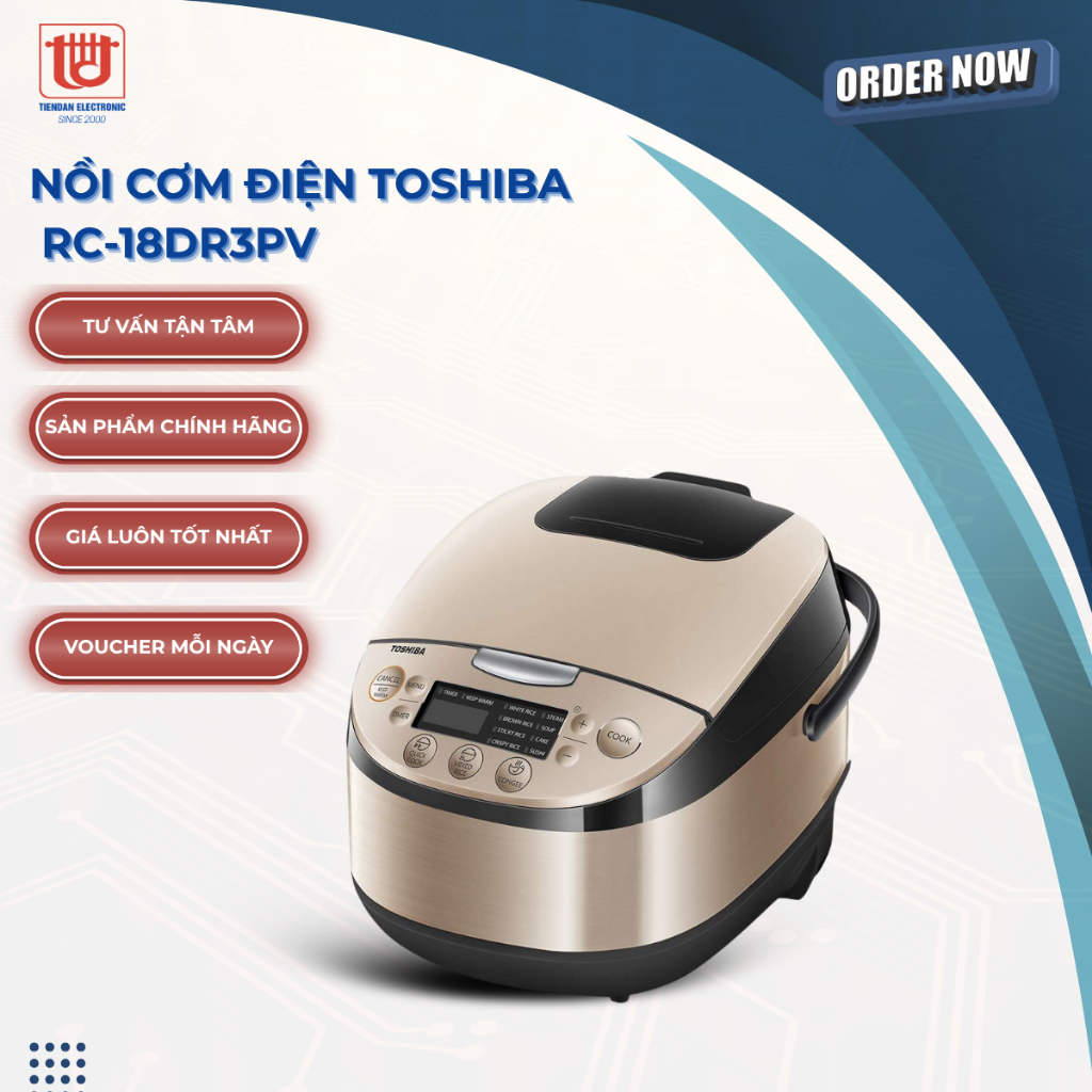 Toshiba Nồi cơm điện Toshiba RC-18DR3PV - Dung tích 1.8L