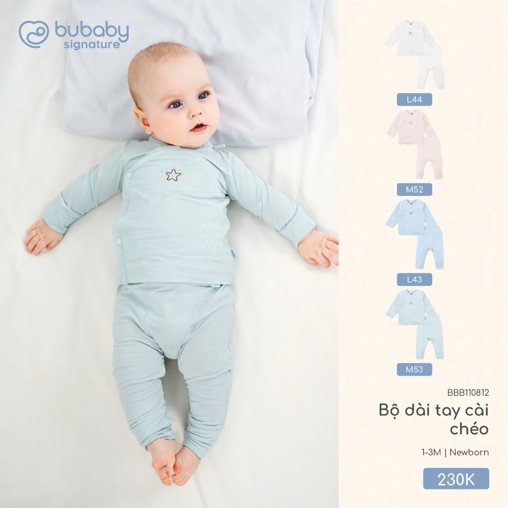 [ Bu baby ] Bộ sơ sinh cài chéo Bu baby