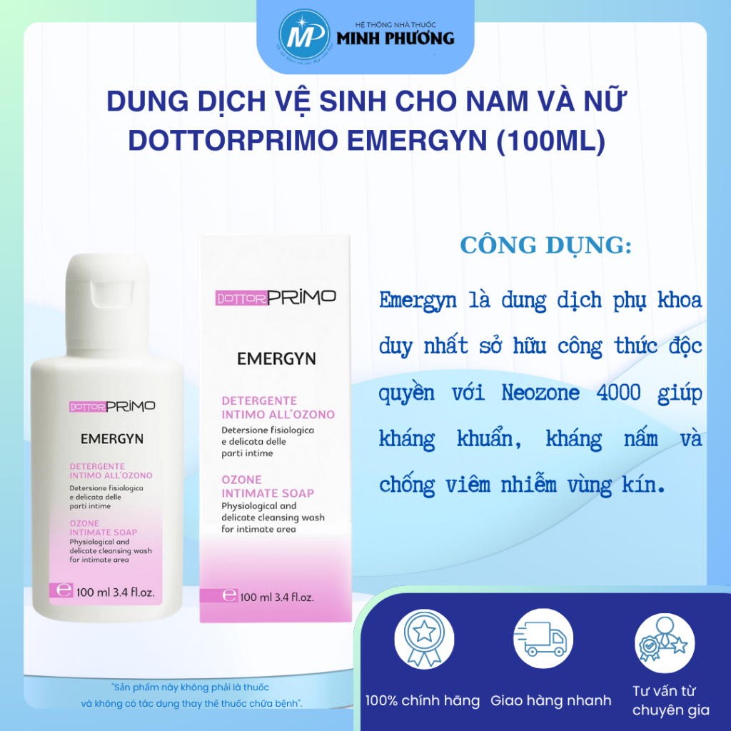 ✅ [CHÍNH HÃNG] Dung dịch vệ sinh nam & nữ hàng ngày DottorPrimo Emergyn 100ml