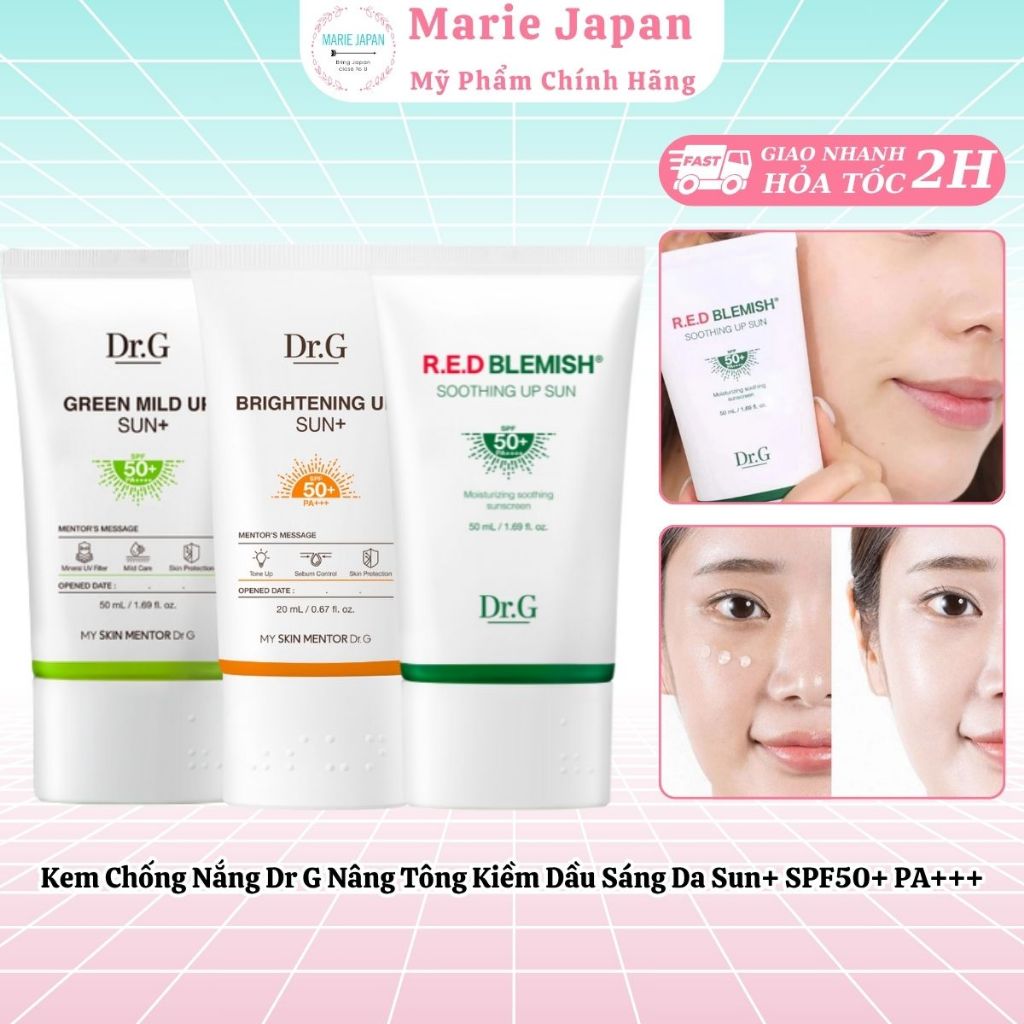Kem Chống Nắng Dr G Nâng Tông Kiềm Dầu Sáng Da Sun+ SPF50+ PA+++
