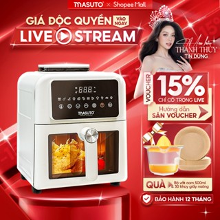 [GIÁ TRONG LIVE 1489K] Nồi Chiên Không Dầu Masuto MSKing 6L-1700W 2 TầngĐốt,Nồi Chiên Hơi Nước Phun Sương Chiên Nướng Gà