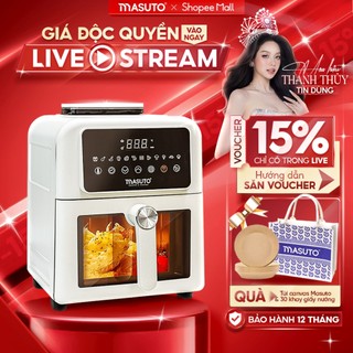   MUA TRONG LIVE 1465K  Nồi Chiên Không Dầu Masuto MSKing 6L-1700W 2 TầngĐốt Vỏ Thép Cacbon,Nồi Chiên Hơi Nước Phun Sương 