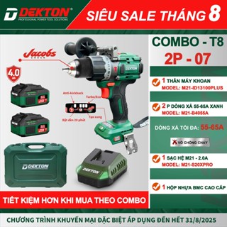 [COMBO TIẾT KIỆM] Máy Khoan 3 Chức Năng Dekton / M21-ID13100PLUS / Brushless / Chân Phổ Thông Makita