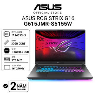  Laptop Asus ROG Strix G16 G615JMR-S5155W i7-14650HX AI | 32GB | 1TB | 16" 2.5K 240Hz |  RTX5060 8GB 
