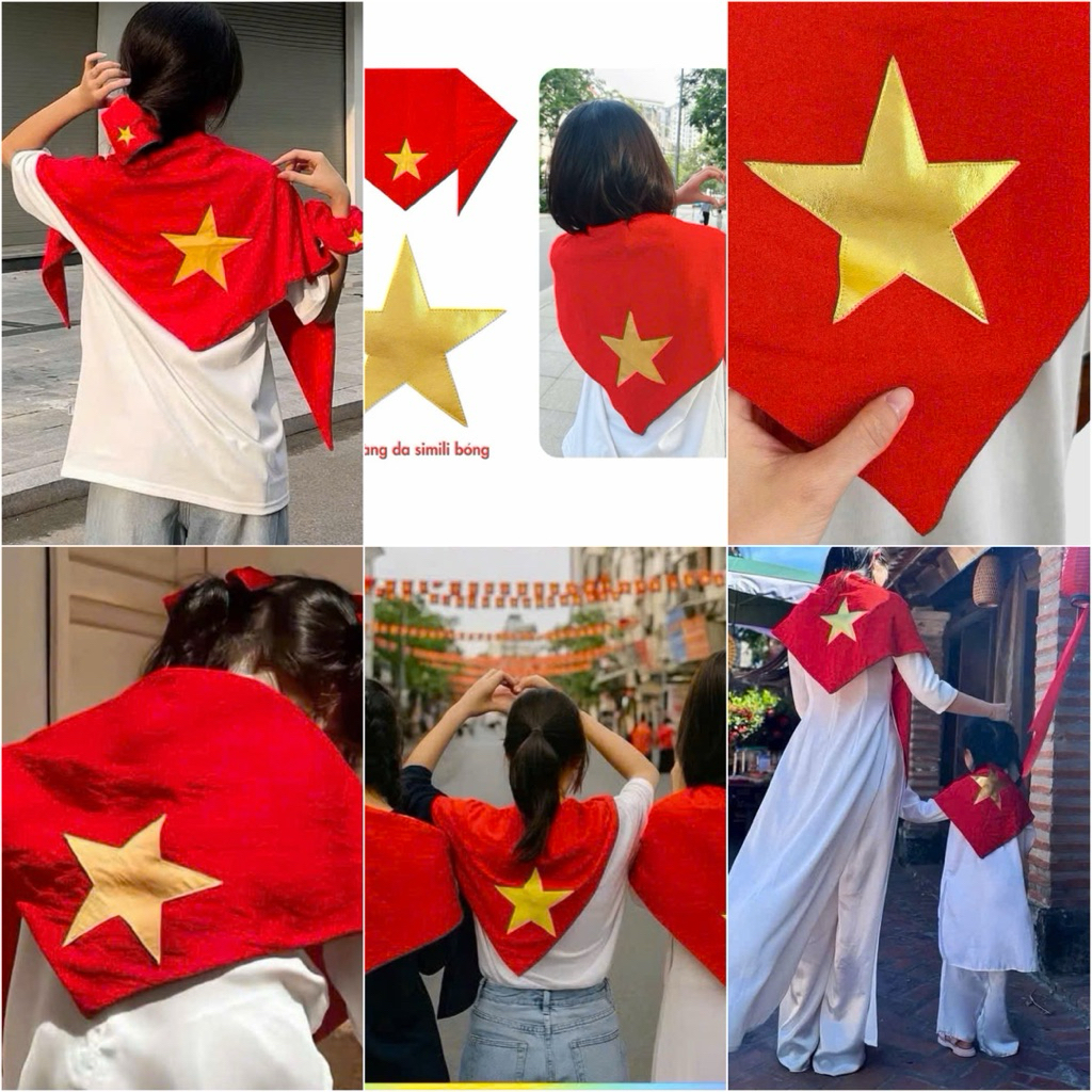 [H2 Studio] Khăn Quàng Trẻ Em Cờ Đỏ Sao Vàng, Khăn Choàng Yêu Nước 🇻🇳 2/9 hình tam giác siêu xinh
