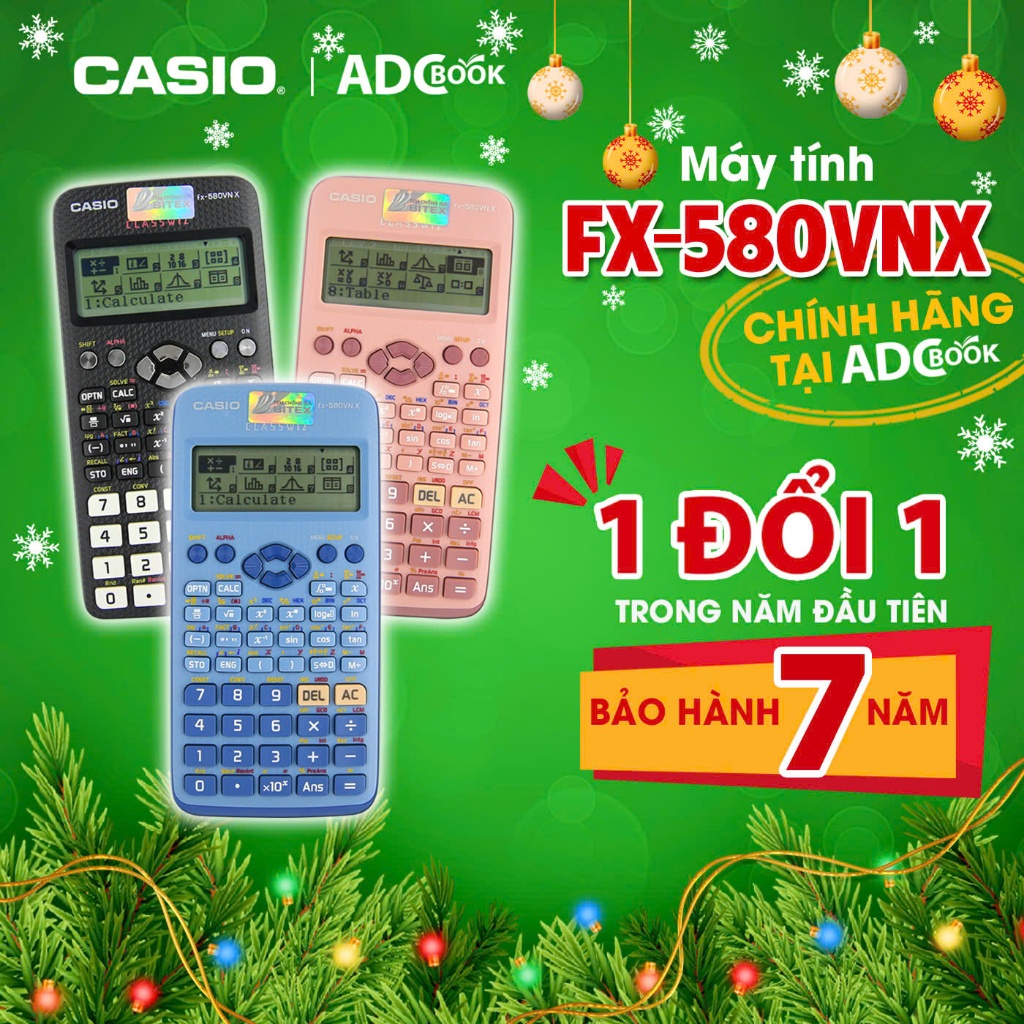 Máy Tính Casio FX-580VNX chính hãng, bảo hành 7 năm - Máy tính cầm tay học sinh FX 580 VN X