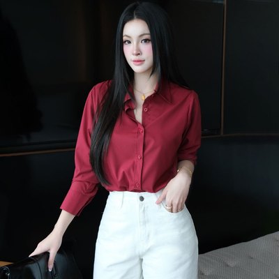 Áo sơ mi nữ GILLEE (nhiều màu) dáng classic trơn vải Kate lụa  thoải mái cao cấp thanh lịch công sở FAS383