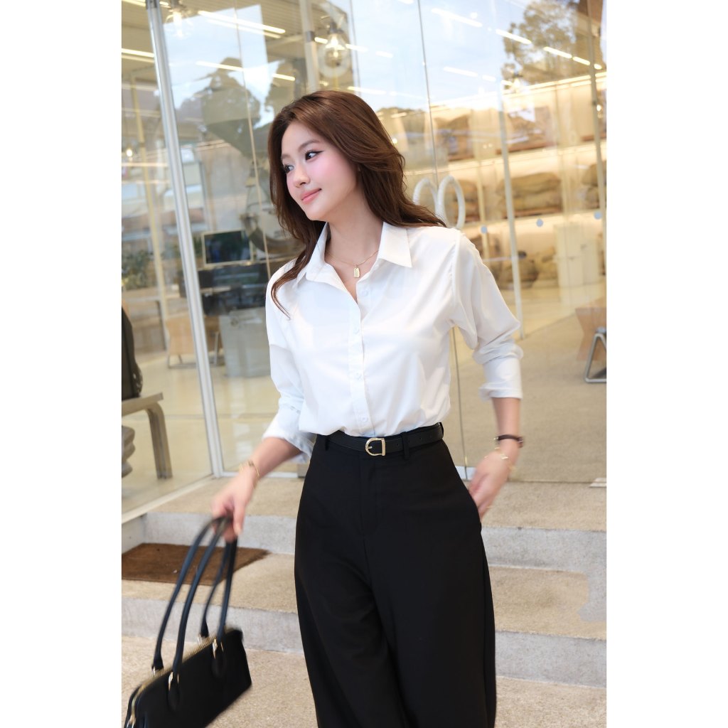 Áo sơ mi nữ GILLEE (nhiều màu) dáng classic trơn vải Kate lụa  thoải mái cao cấp thanh lịch công sở FAS383 | BigBuy360 - bigbuy360.vn