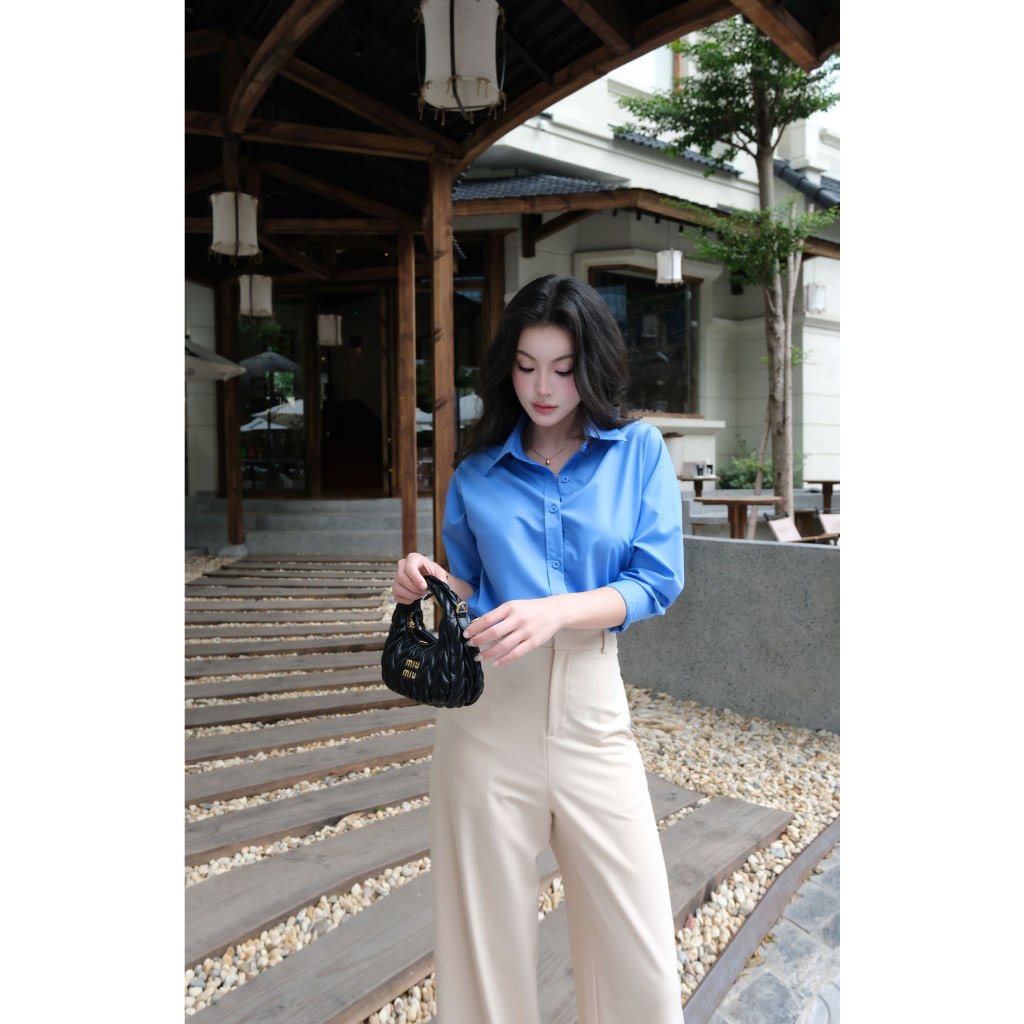 Áo sơ mi nữ GILLEE (nhiều màu) dáng classic trơn vải Kate lụa  thoải mái cao cấp thanh lịch công sở FAS383 | BigBuy360 - bigbuy360.vn