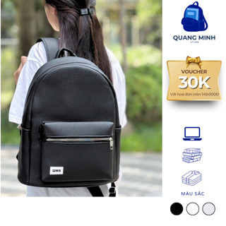 [GIÁ MỞ BÁN] Balo da PU trơn cao cấp thời trang nam nữ đi học đi chơi đứng form, dày dặn, chống nước đựng vừa laptop