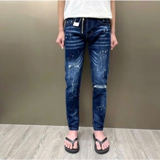  Quần dài jean nam DSQ 4 cúc phối họa tiết Khóa kéo siêu đẹp phong cách thời trang cao cấp 