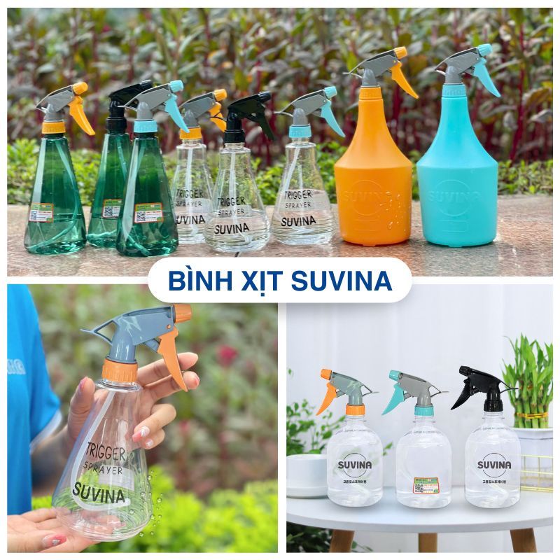 Bình xịt cầm tay 500ml 1000ml Suvina, Nhựa HDPE và PET. Đa Dụng, Nhiều Màu, Dung tích 0.5L và 1L
