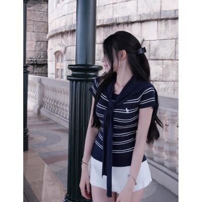 Áo Len Mềm Kẻ Mongto Ngựa Kèm Khăn Cộc Tay Co Giãn Chuẩn Hàng Loại 1