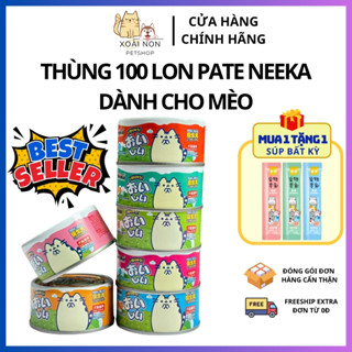  Thùng 100 Lon Pate Neeka Dinh Dưỡng Cao Thơm Ngon Hấp Dẫn Nhiều Vị Dành Cho Mèo Mọi Lứa Tuổi  80G  