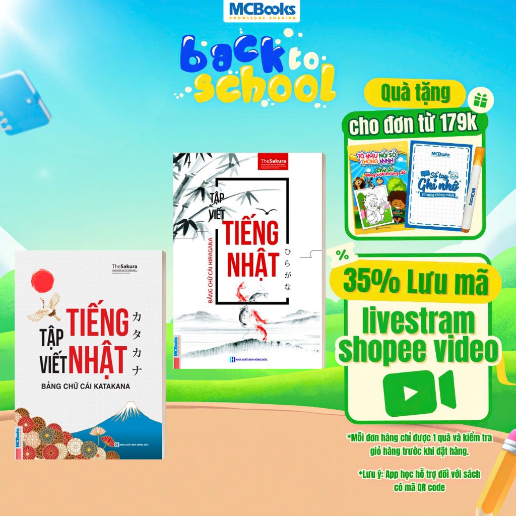Sách Combo Tập Viết Tiếng Nhật Bảng Chữ Cái Katakana Và Hiragana - Mcbooks