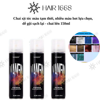 Xịt màu tóc tạm thời Vangin 150ml - Màu lên chuẩn, khô nhanh, dễ gội