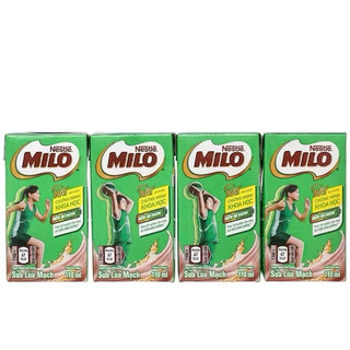  Lốc 4 Hộp Milo Thức Uống Lúa Mạch 110ml Có Đường - Ít Đường 