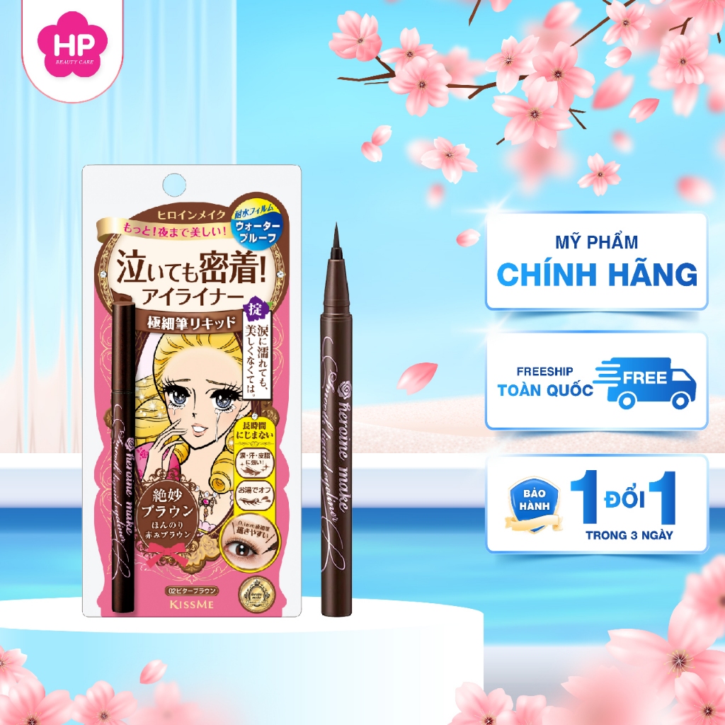 Bút Kẻ Mắt Nước Siêu Chống Trôi   Kissme Heroine Make Eyeliner Smooth Keep Nét Siêu Sắc Mãnh (Màu Nâ