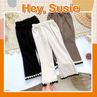 Quần Nhung Tăm Ống Loe Nâu/Kem/Đen Cho Bé Gái Size 9-23kg Hey Susie Q841