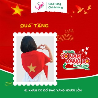 [Quà tặng không bán] Khăn choàng đỏ sao vàng lớn