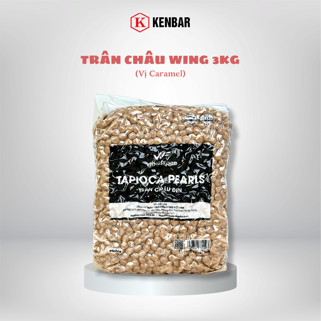 Trân Châu Đen WING 3kg – Loại Dẻo Ngon, Chuẩn Quán Trà Sữa