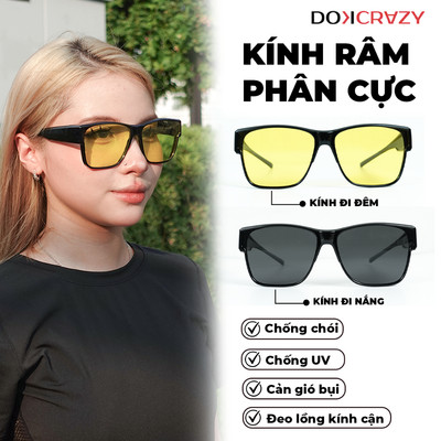 Kính Râm Phân Cực Đi Đường Ban Ngày Ban Đêm DOKCRAZY FLASH Câu Cá, Lồng Ngoài Cho Người Đeo Gọng Kính, Dáng Unisex