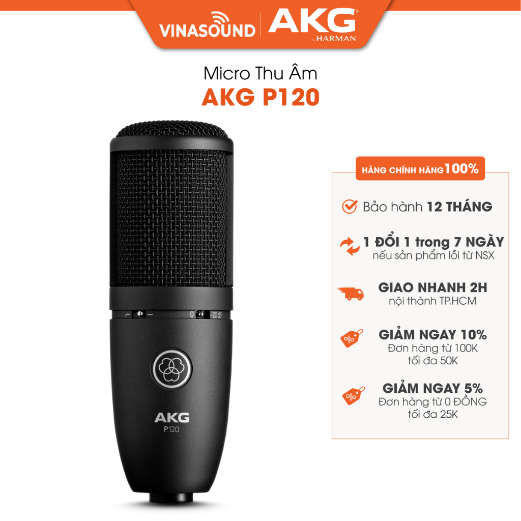 Micro Thu Âm AKG P120 Chính Hãng | Mic Condenser Giá Tốt Cho Studio, Podcast, Ghi Âm, Voice Over, Li